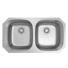 Аквакубическая нержавеющая сталь Двойная чаша нарисованная натянутая кухонная раковина